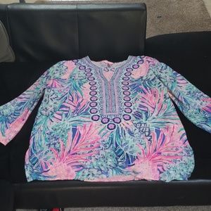 Lilly Pulitzer Silk beaded tunic